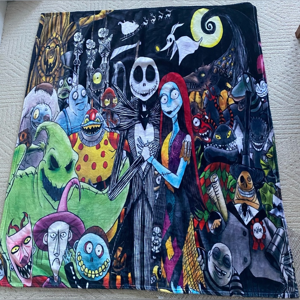 Nightmare before Christmas characters with Jack-Sally Soft throw